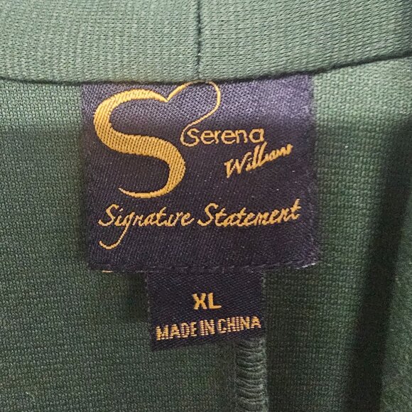 Serena Williams Olive Green Belted Cardigan Jacket Boho Minimalist XL - Picture 10 of 13
